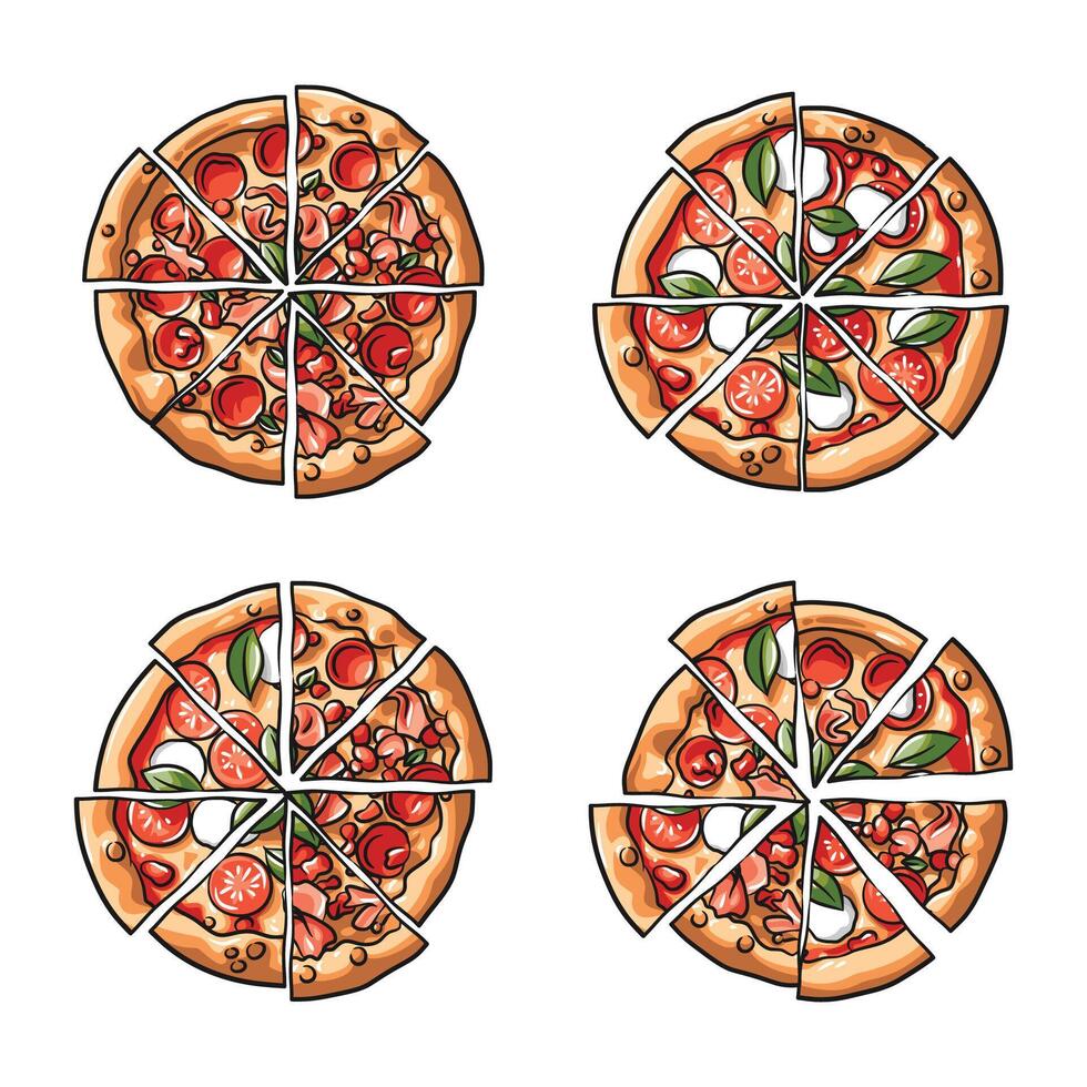 Juicy Pizza Slice Vibrant Full Color Artwork vector