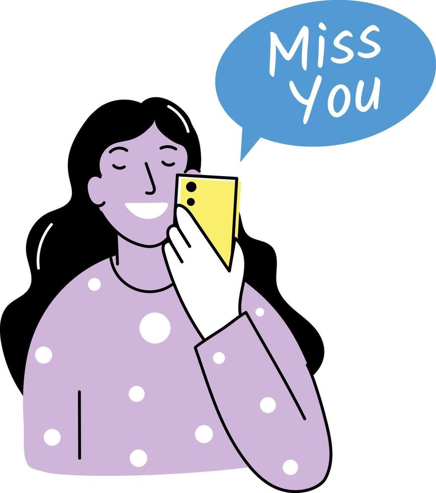 Missing friend illustration of a character in hand drawn style vector