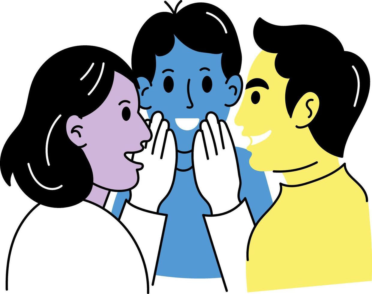 Friends gossiping illustration in hand drawn style vector