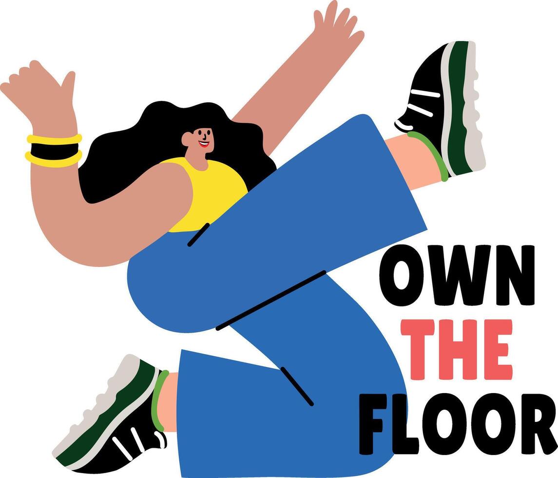 Flat style sticker of a character doing floor dancing vector