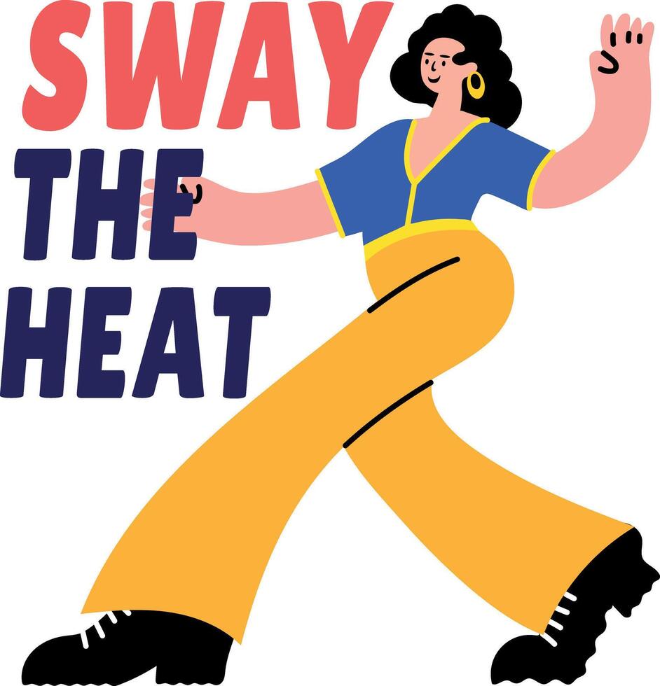 Flat sticker of a character performing sway dance vector