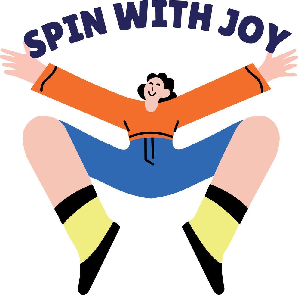 A flat style sticker of a character enjoying dancing vector