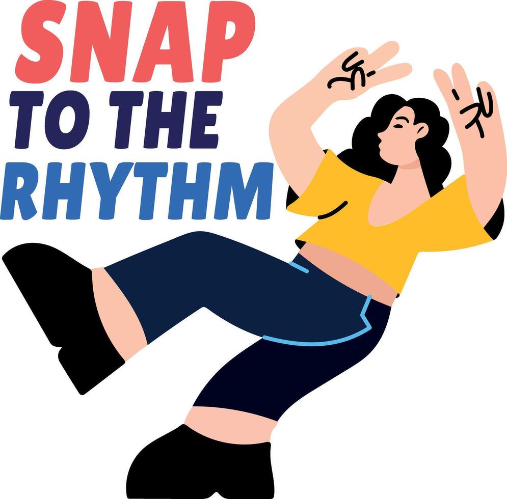 A flat style sticker of a character doing rhythmic dance vector