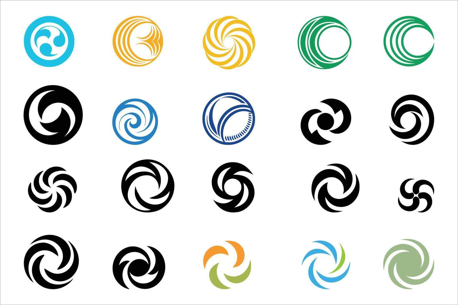 Abstract Circular Logo Icons. vector