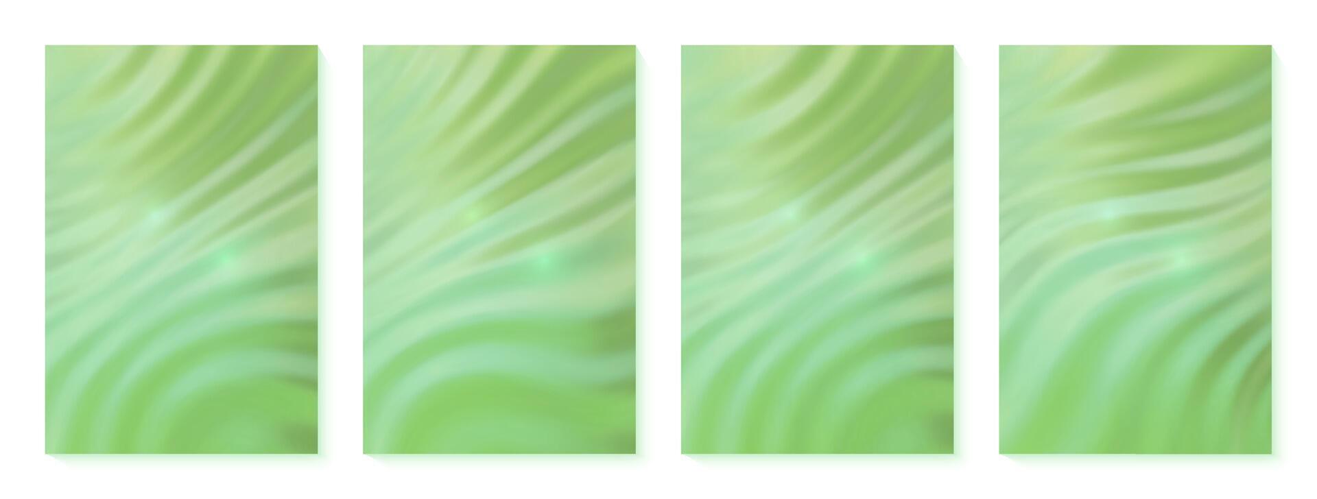 Spring gradient backgrounds set. Bright nature gradient backdrop. Summer or spring green background with soft transitions. Ecology background. Great for covers poster banner. illustration. vector