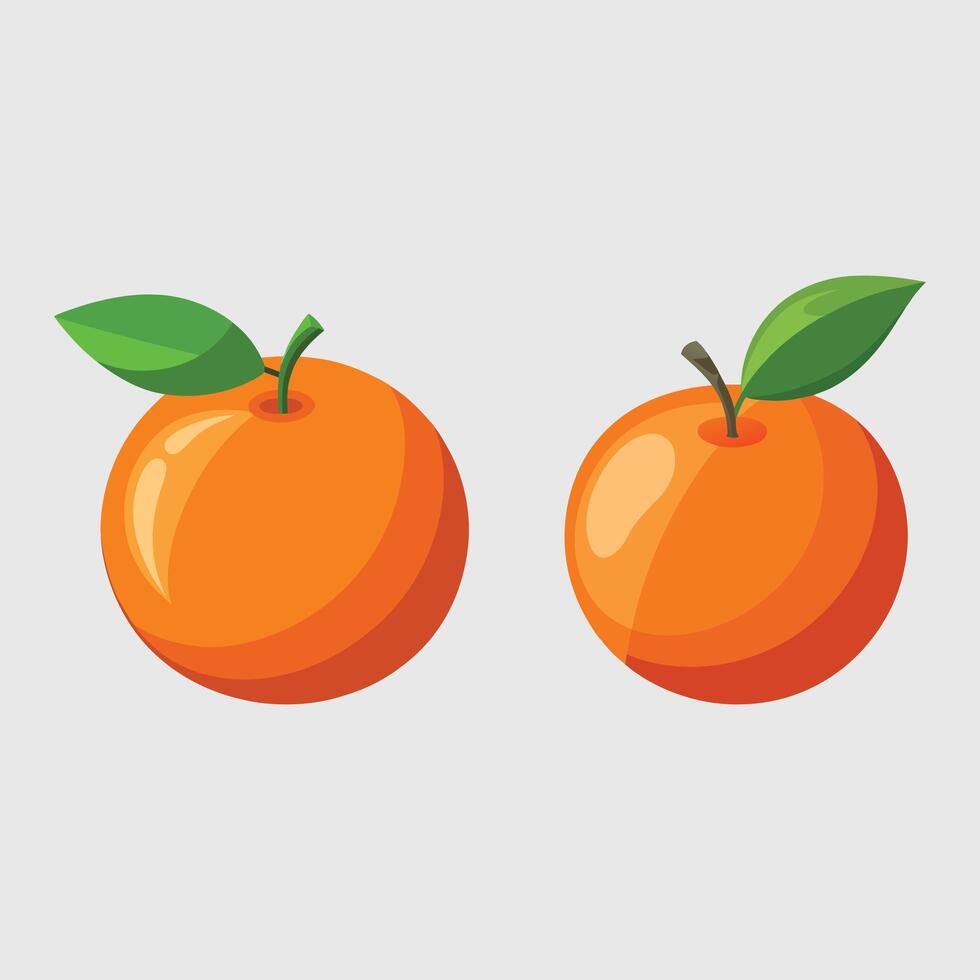 set of a flat illustration of an orange vector