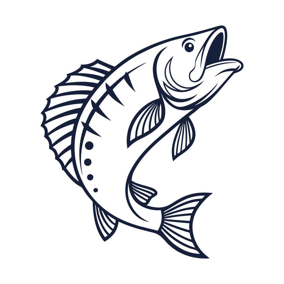 White and black fish background vector