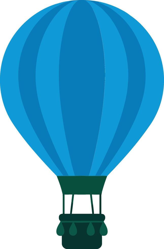 A vibrant blue hot air balloon floating gently in a clear sky, designed in a flat style, capturing a sense of adventure and freedom through art vector