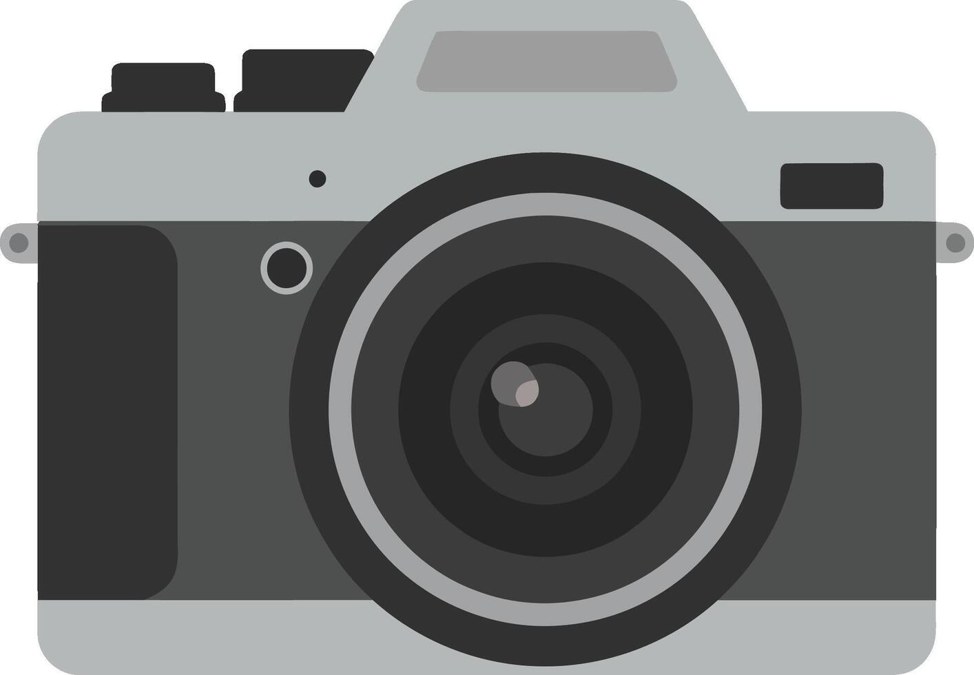 Vintage camera design in flat style showcasing intricate details and shadows, perfect for photography enthusiasts, represented as art vector