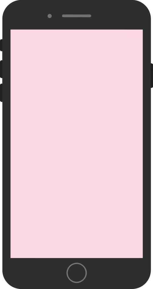 Black smartphone with a blank screen in a minimalistic style, featuring clean lines and simple shapes, showcasing modern technology in art vector