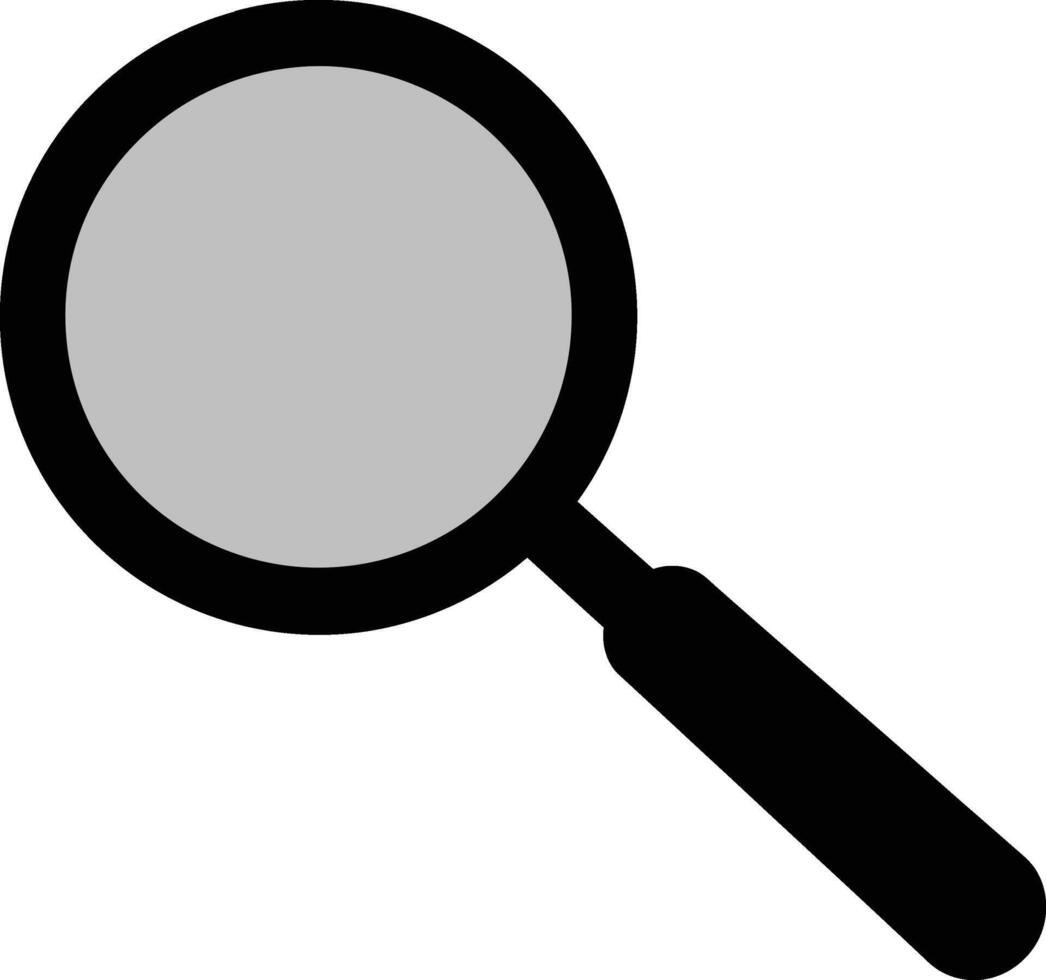 Magnifying glass icon showcasing a minimalist flat design emphasizing clarity and focus in art vector