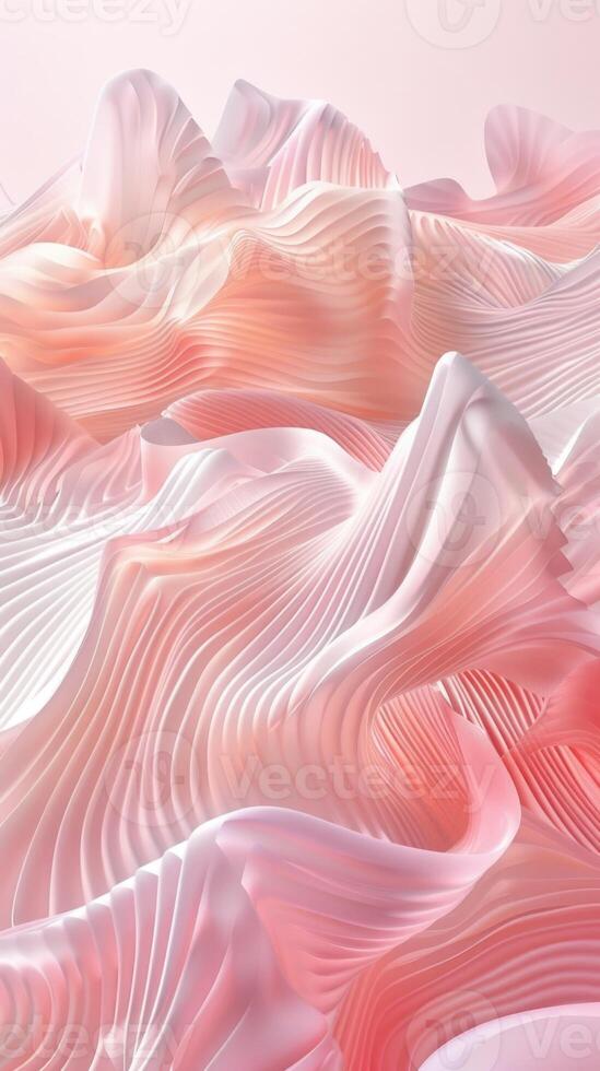 A pink and white abstract background with waves photo