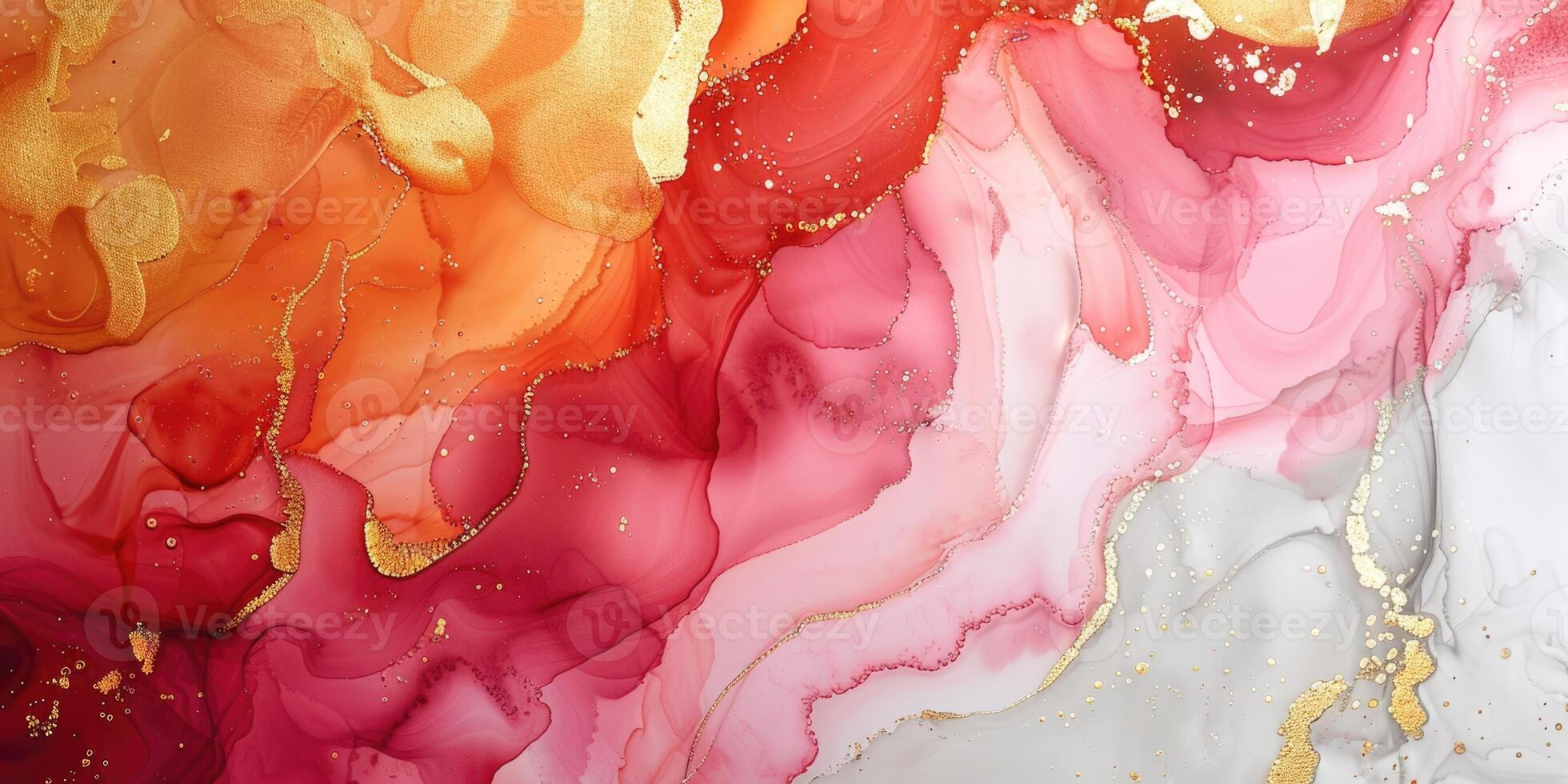 A painting with colorful paint and gold foil photo