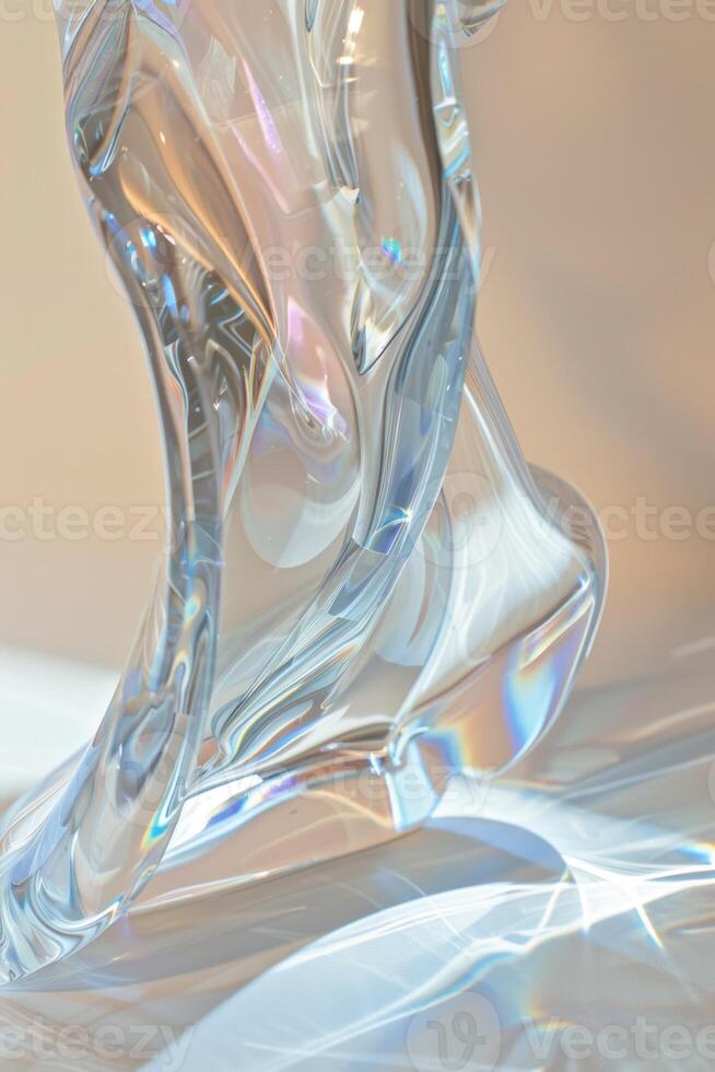 A glass sculpture of a woman's foot photo