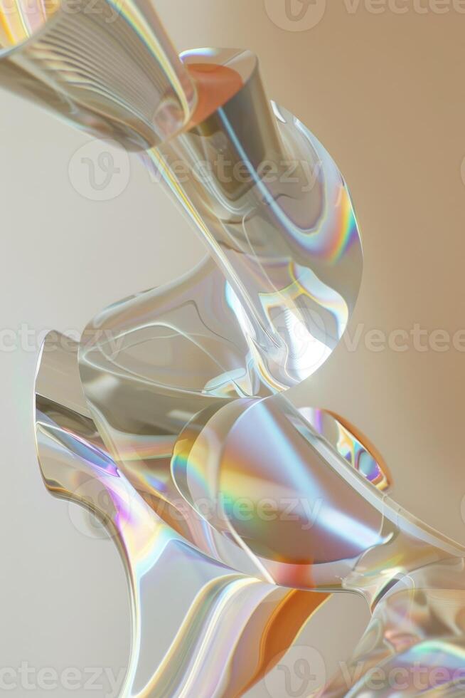 Abstract glass abstract background with a rainbow effect photo