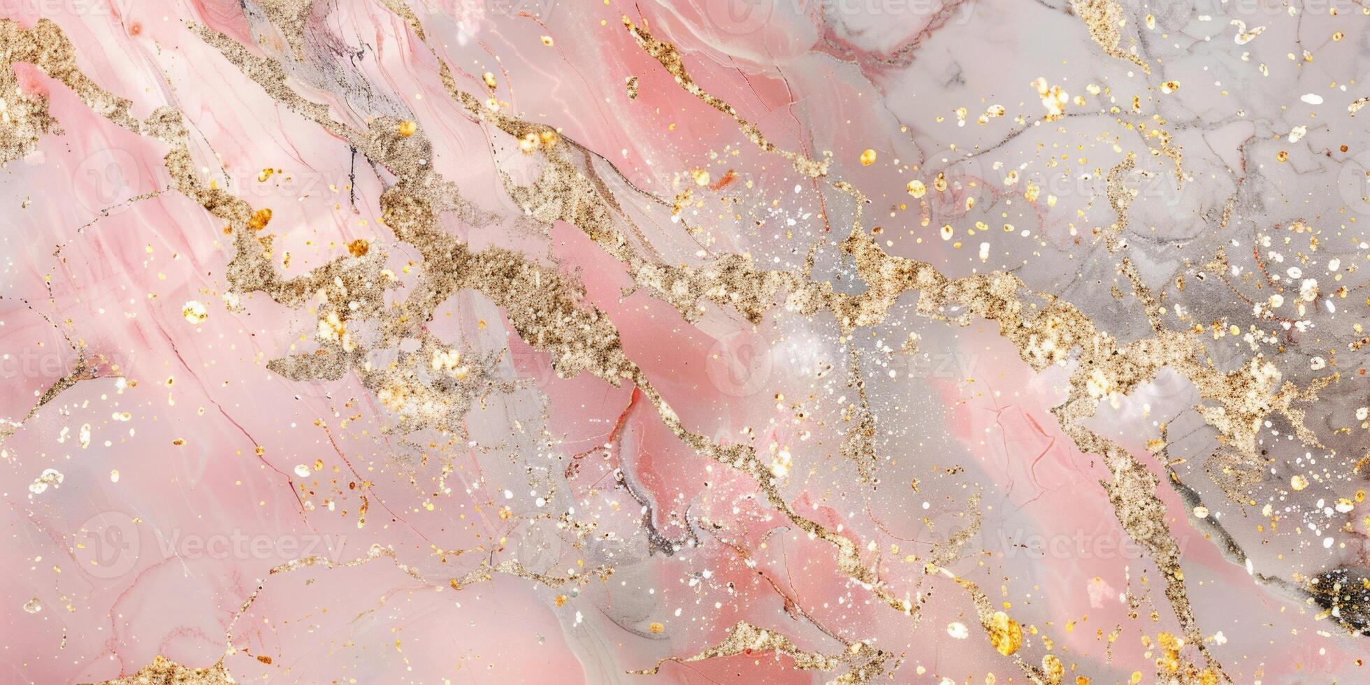 A close up of a pink marble background with gold foil photo