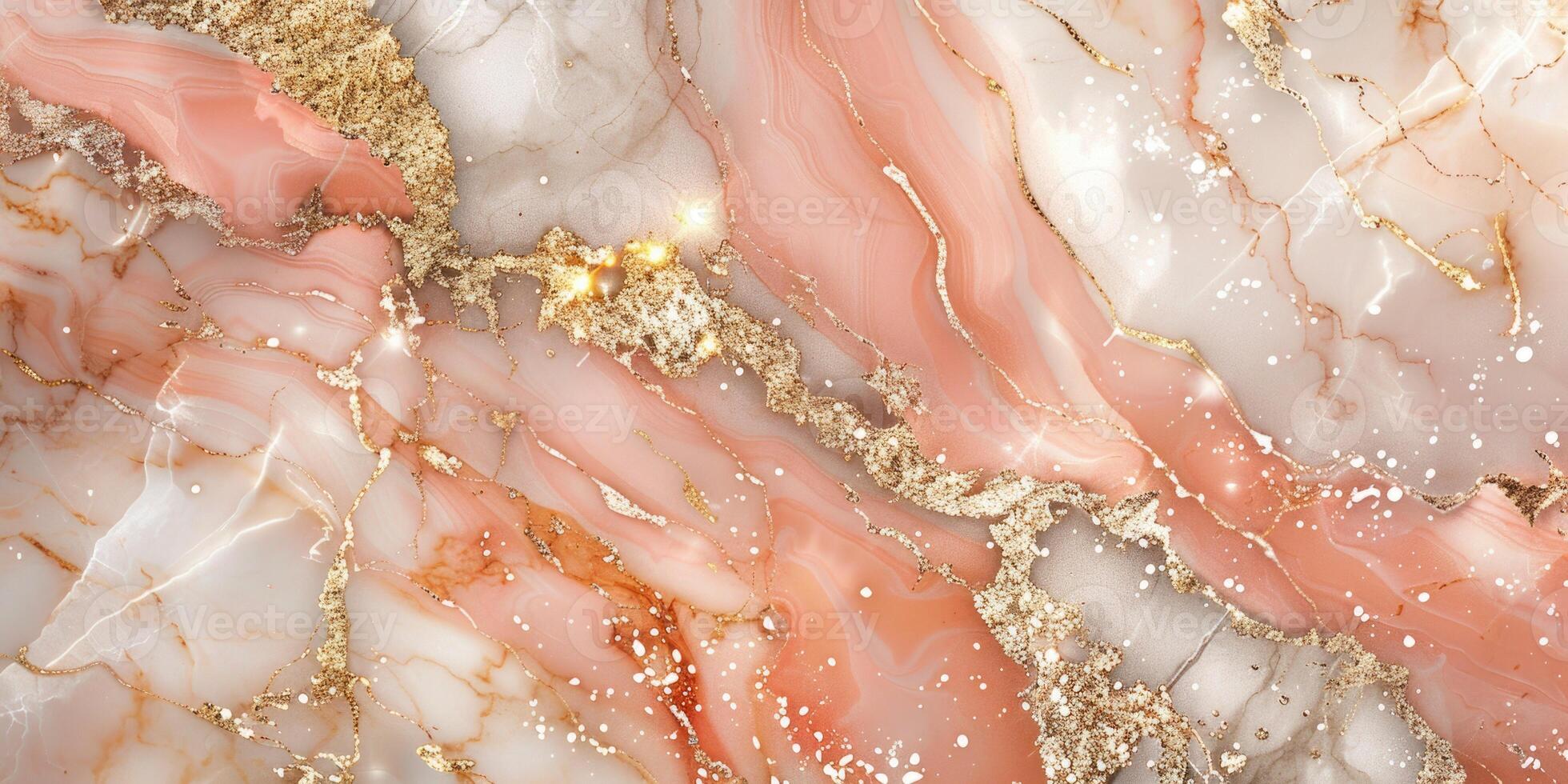 Marble texture with gold and pink colors photo