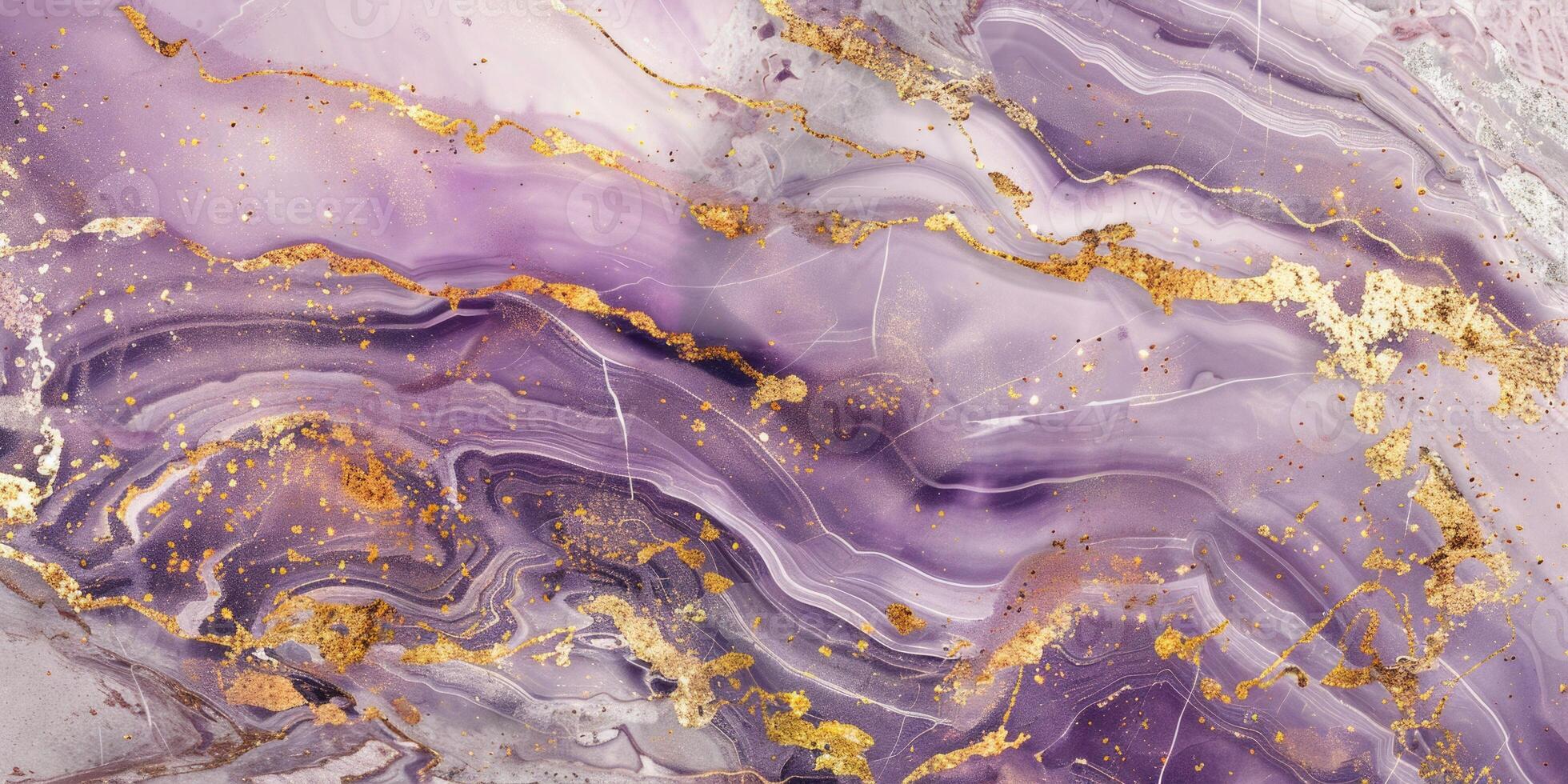 A purple marble with gold foil on it photo