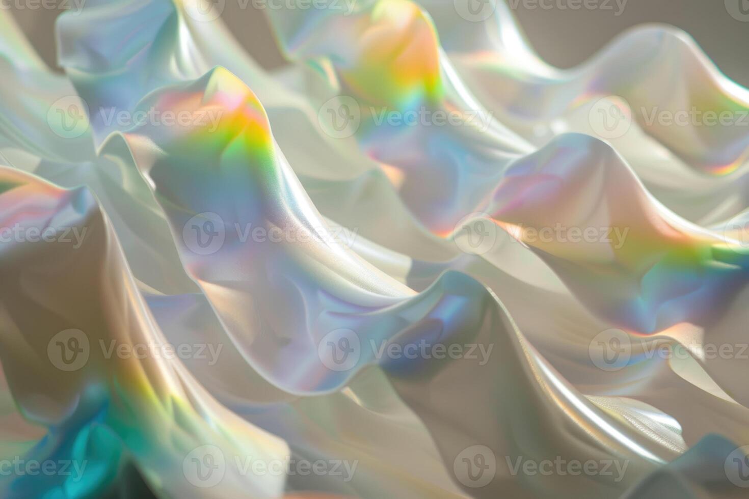 A close up of a white and rainbow colored wave photo