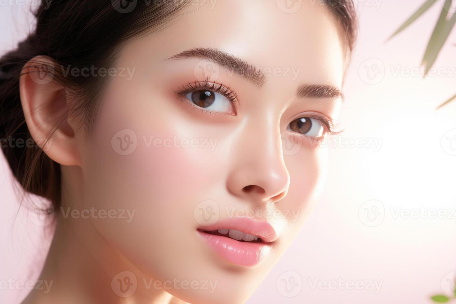 Beauty asian woman with natural skin care concept photo