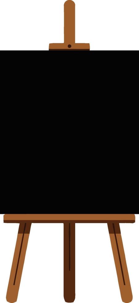 Wooden easel displaying a blank canvas in a minimal and flat design art vector
