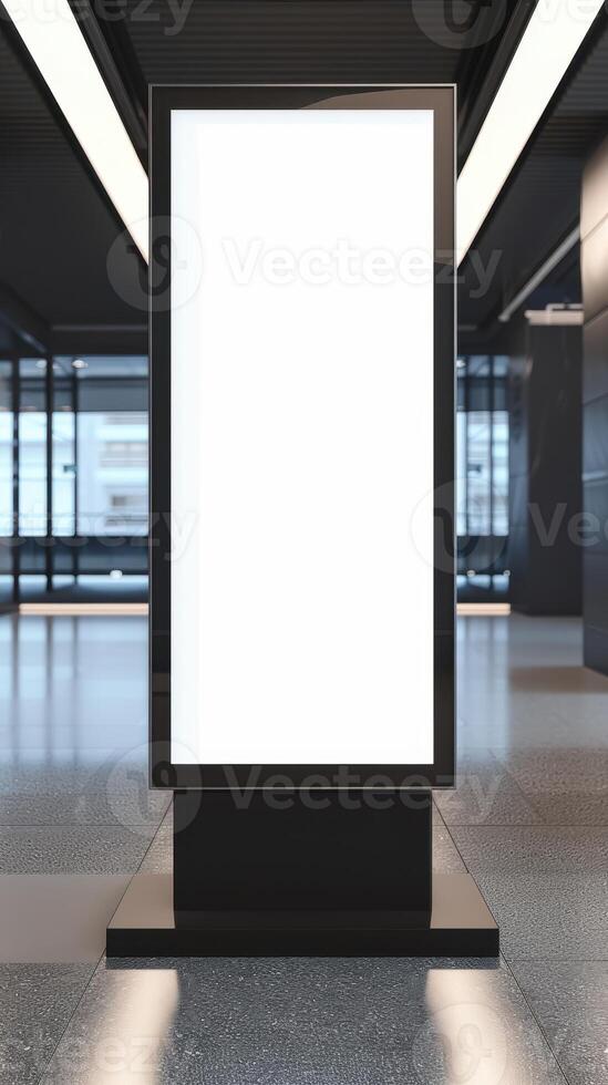 An empty billboard in a modern office building photo