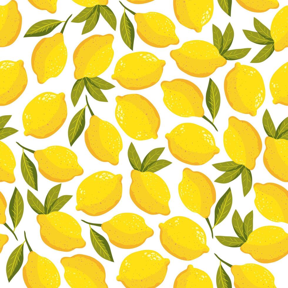 Bright and fresh lemon pattern vector