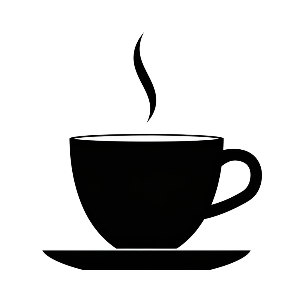 Black Coffee Cup Silhouette Minimalist Clip Art Icon png