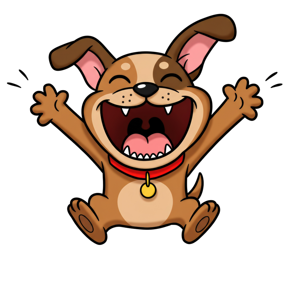 Excited Cartoon Dog Joyful Pet with Cute Expression png