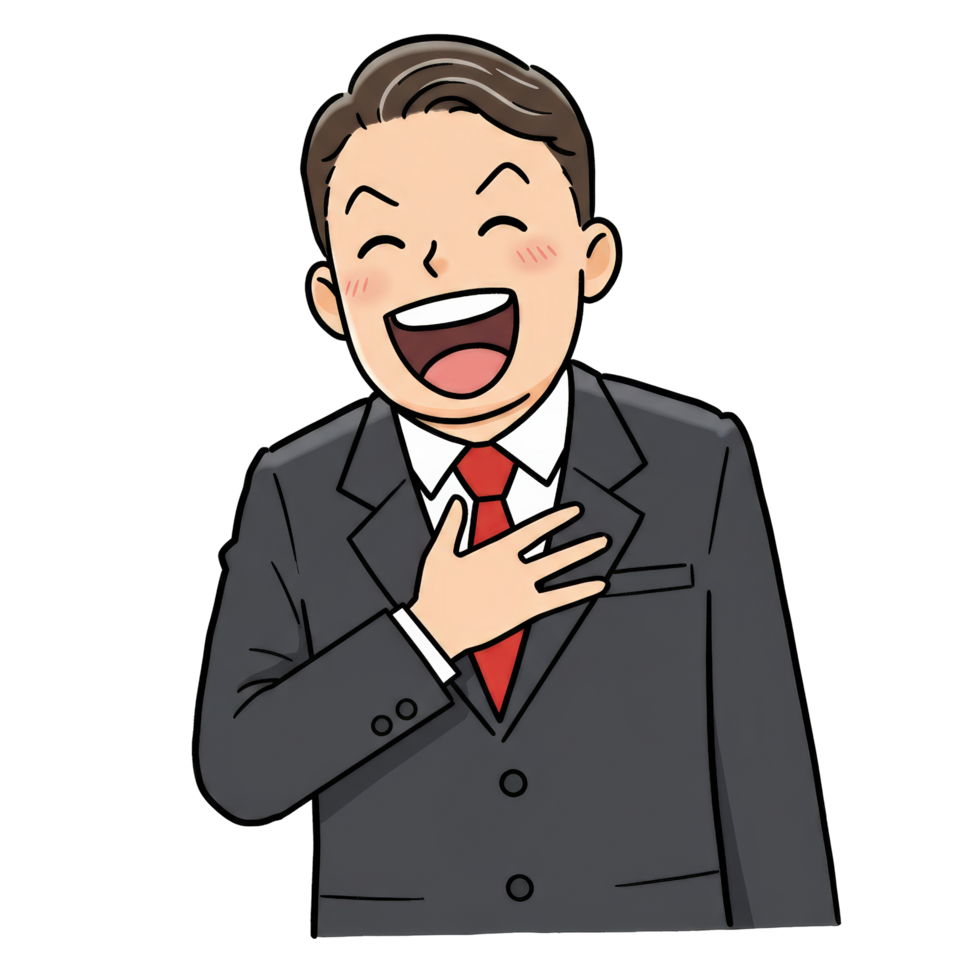 Happy Executive Laughing Playful Digital Art png