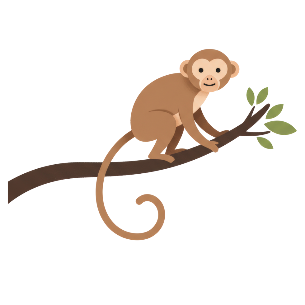Jungle Monkey Illustration with Simple Design png
