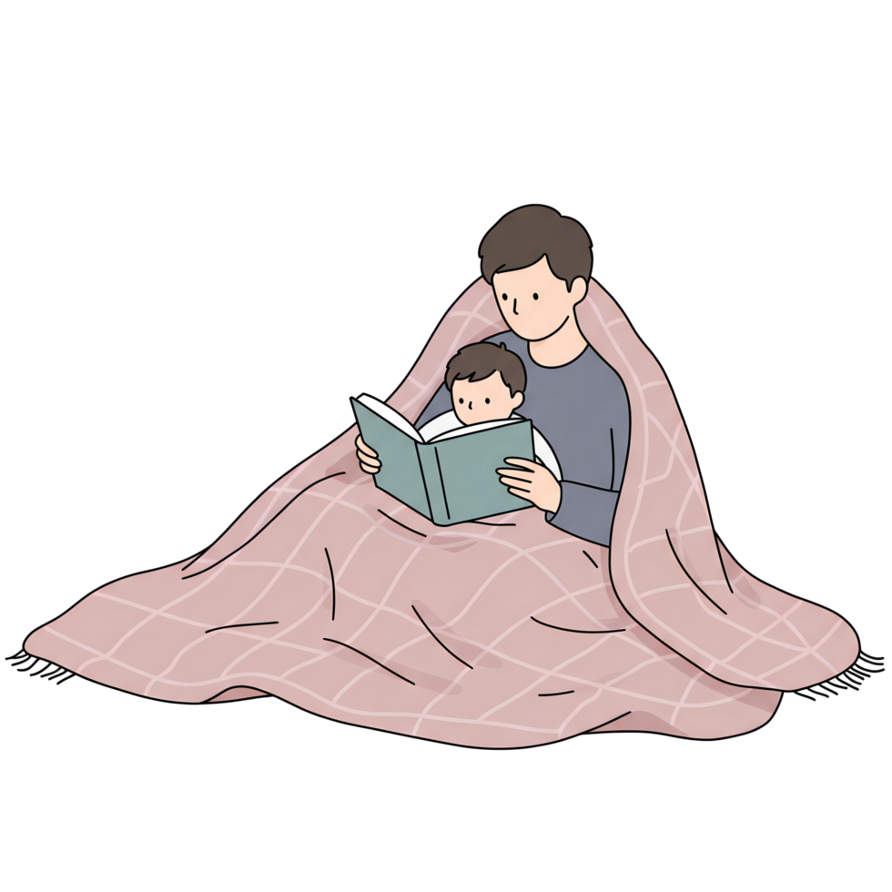 Family Reading Clipart Parent and Child Cozy Storytime png