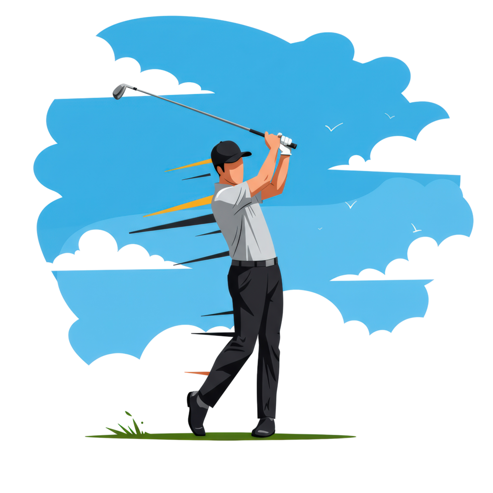 Dynamic Golf Swing Clipart with Motion Effect png