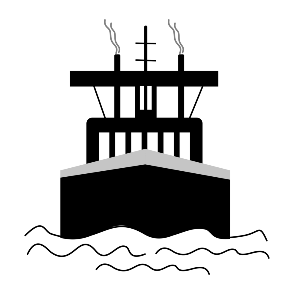 a black and white illustration of a ship png