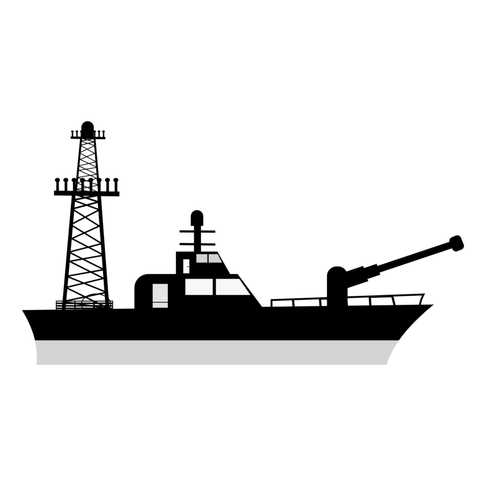 army ship black and white design png