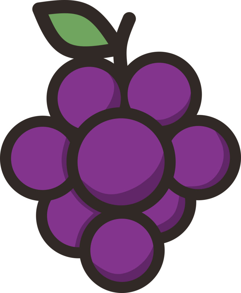 Grape Cartoon Style Fruit Icons png