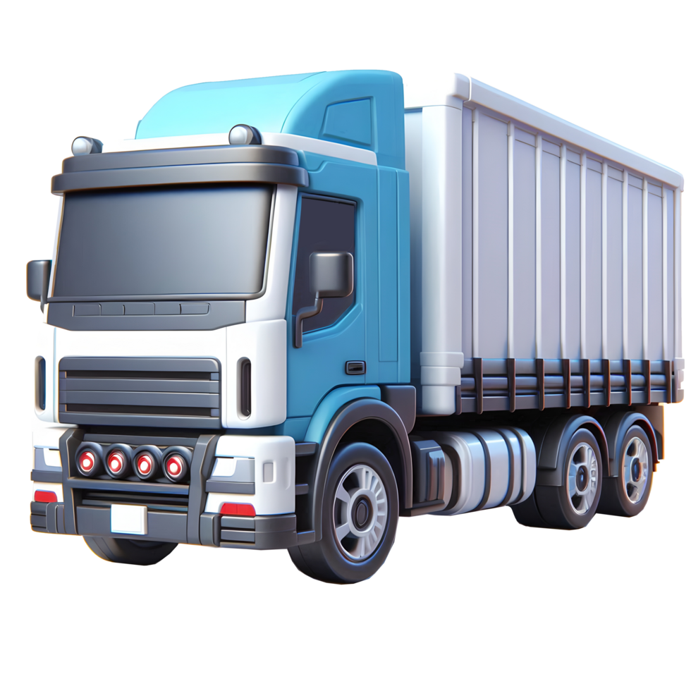 A truck is shown in a 3d rendering png