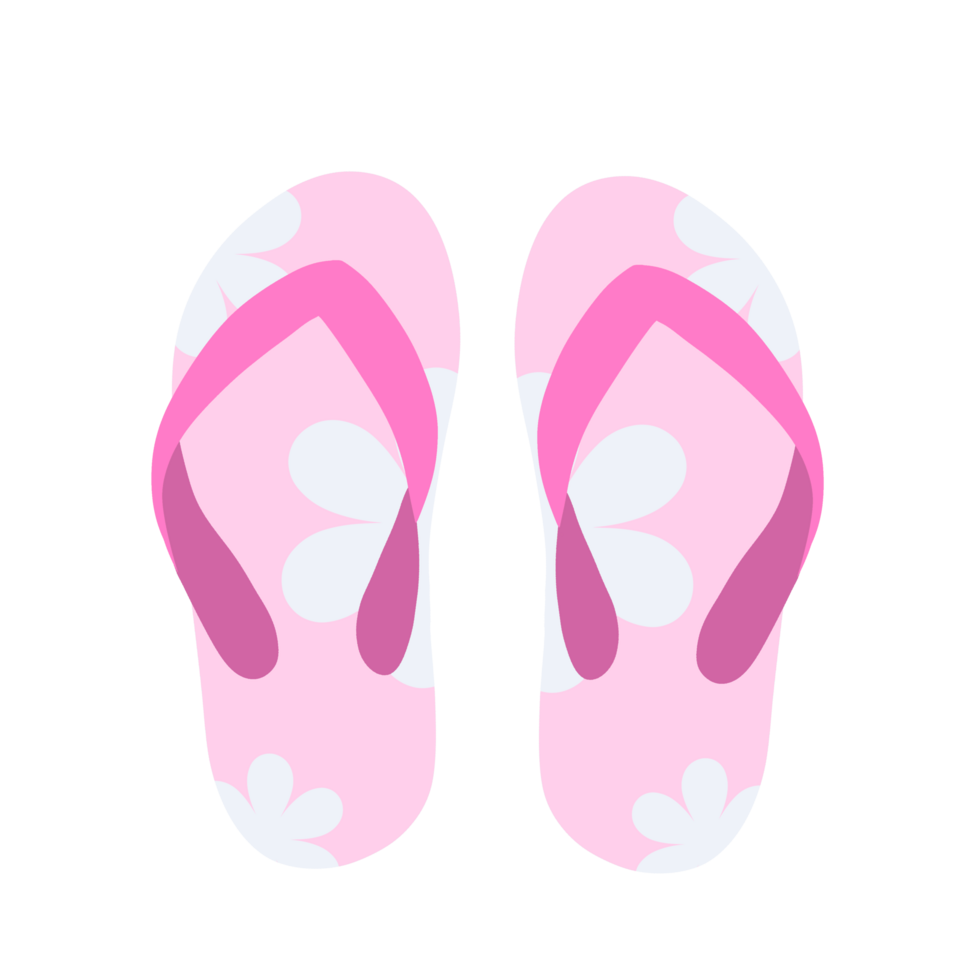 Pink slipper illustration with transparent background png