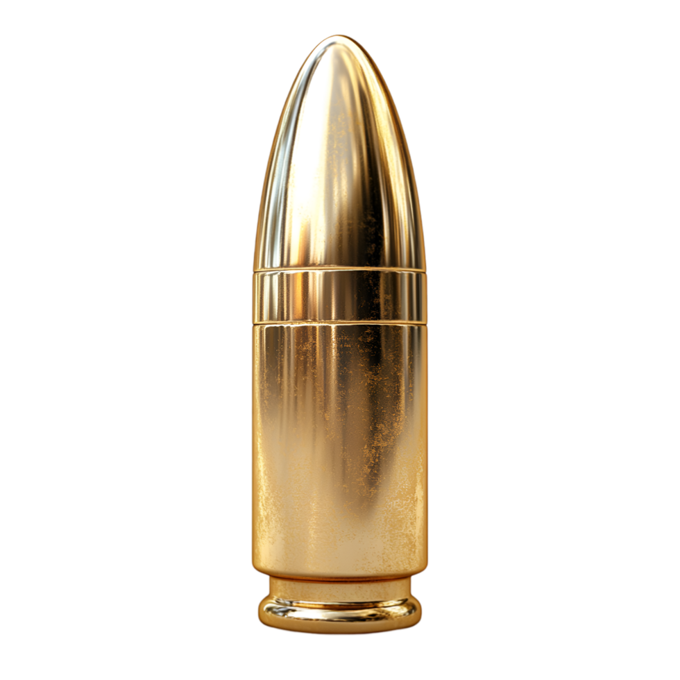 Golden Bullet Isolated on Black Background Weapon Ammunition Danger png