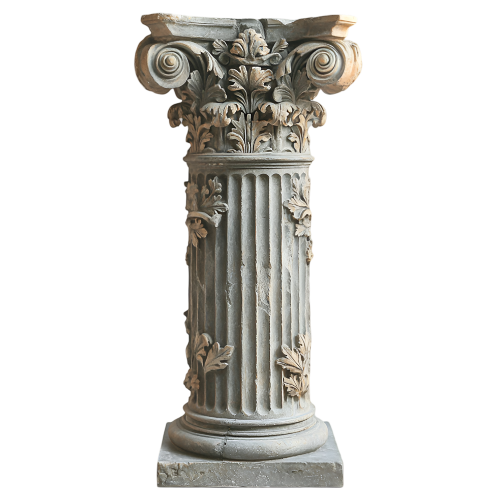 Ornate Stone Column Classical Architecture Design Detail, png