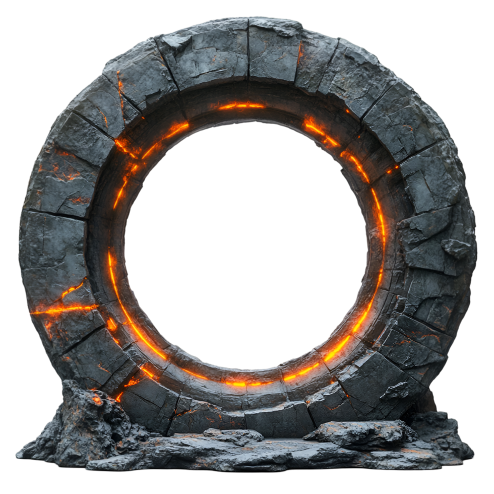Glowing Stone Portal Ancient Ruins Mystical Gateway png