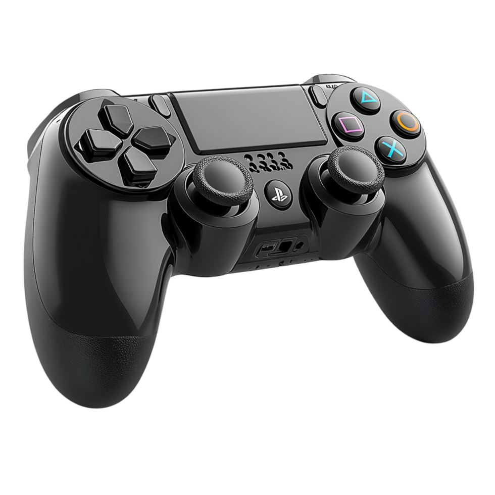 Sleek Black PlayStation Controller Gaming Device png