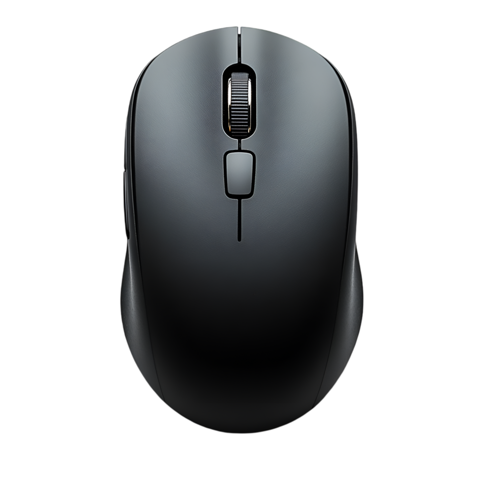 Sleek Black Wireless Computer Mouse Design, png