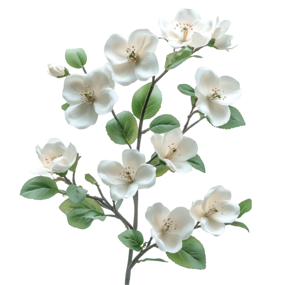 Delicate white blossoms on a branch springtime beauty floral elegance nature png