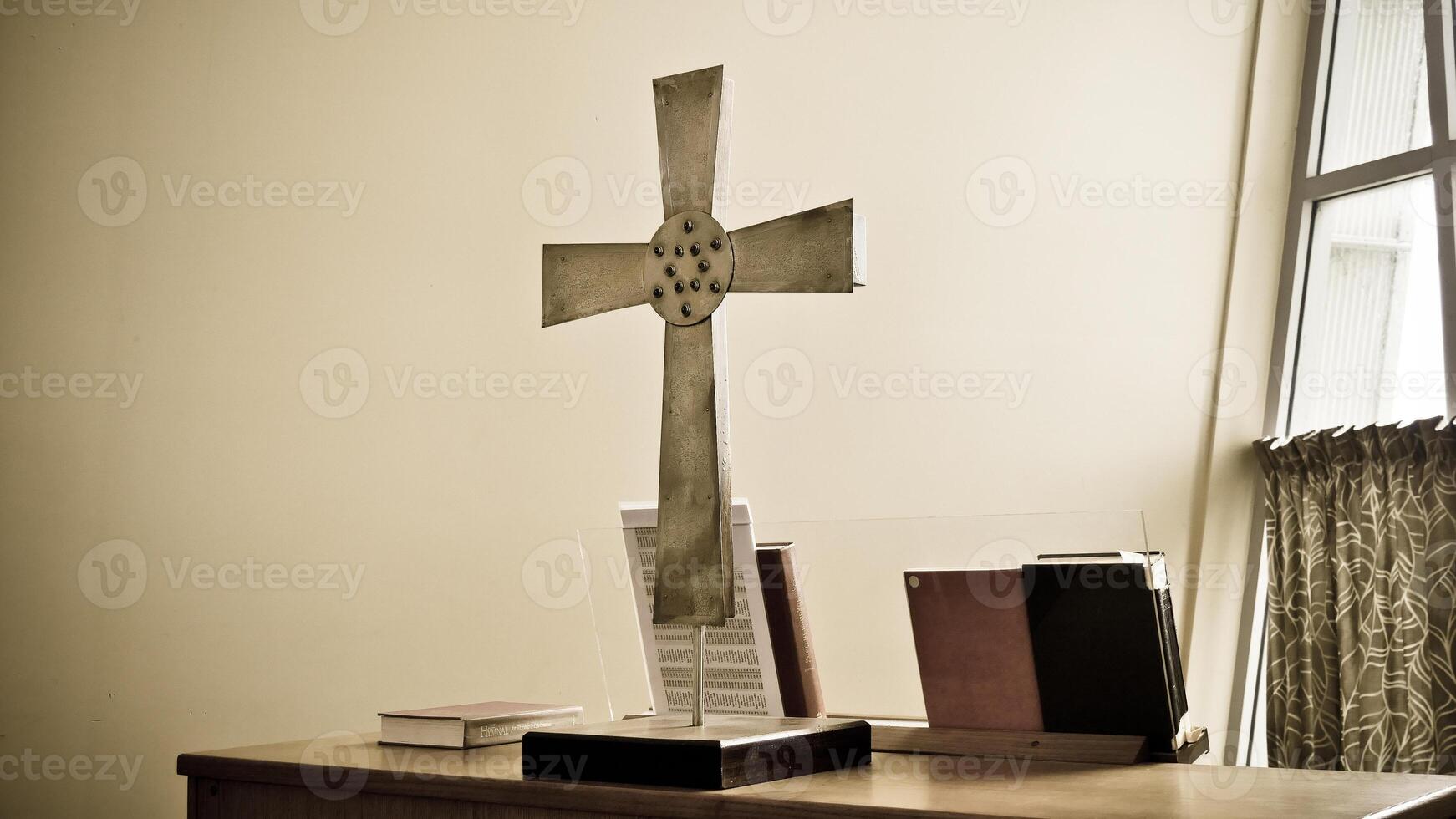 a holy cross on a table photo