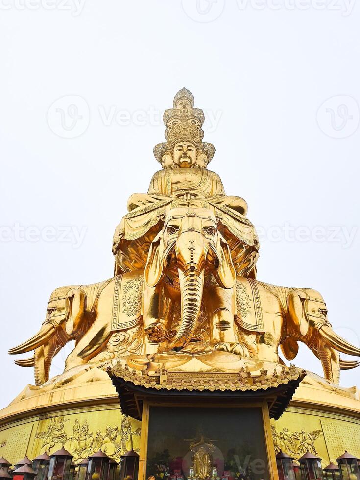 golden buddha statue at the temple of the golden buddha in taiwan photo