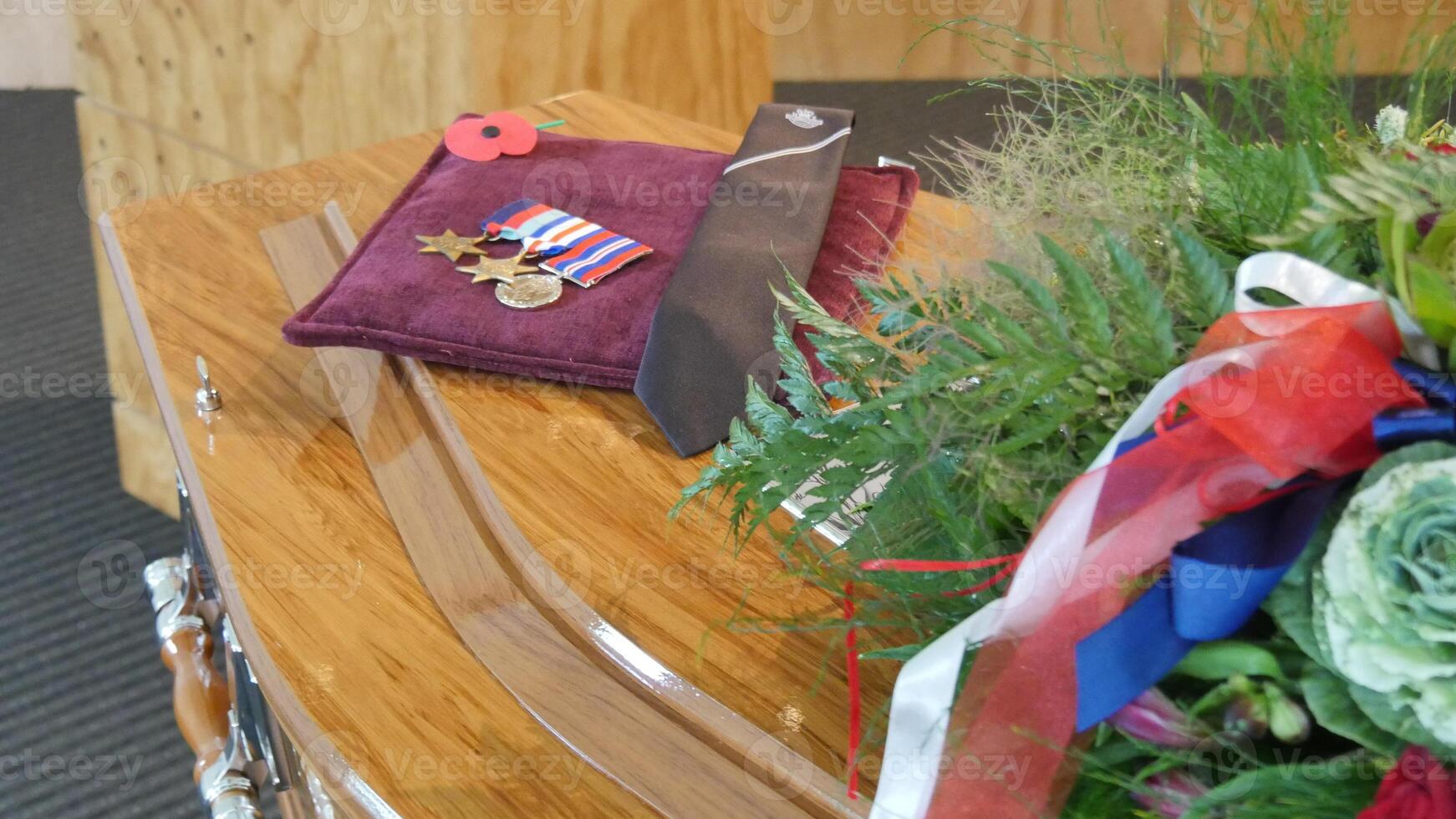 decorated military medals ribbons for war hero veterans and soldiers photo