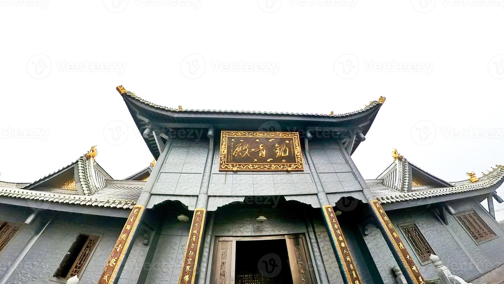Buddhist temple at the top of the mountain photo