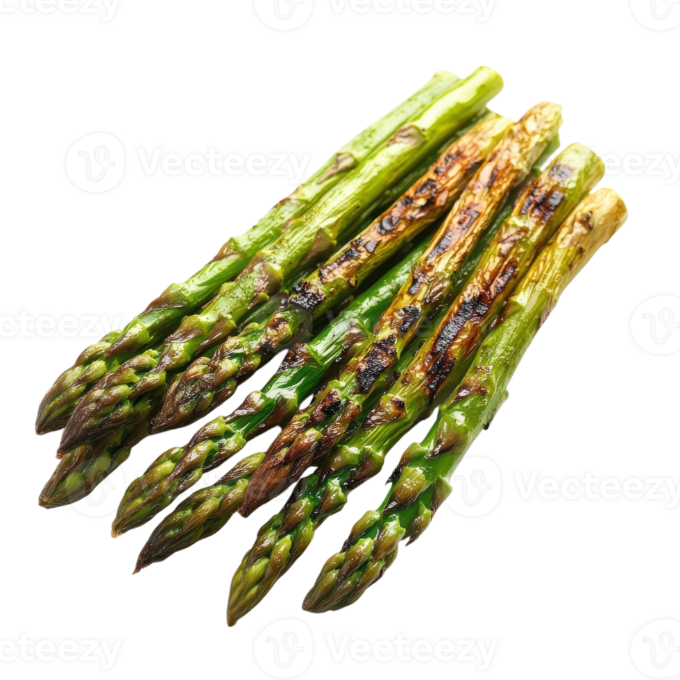 Grilled Asparagus on White on transparent background. png