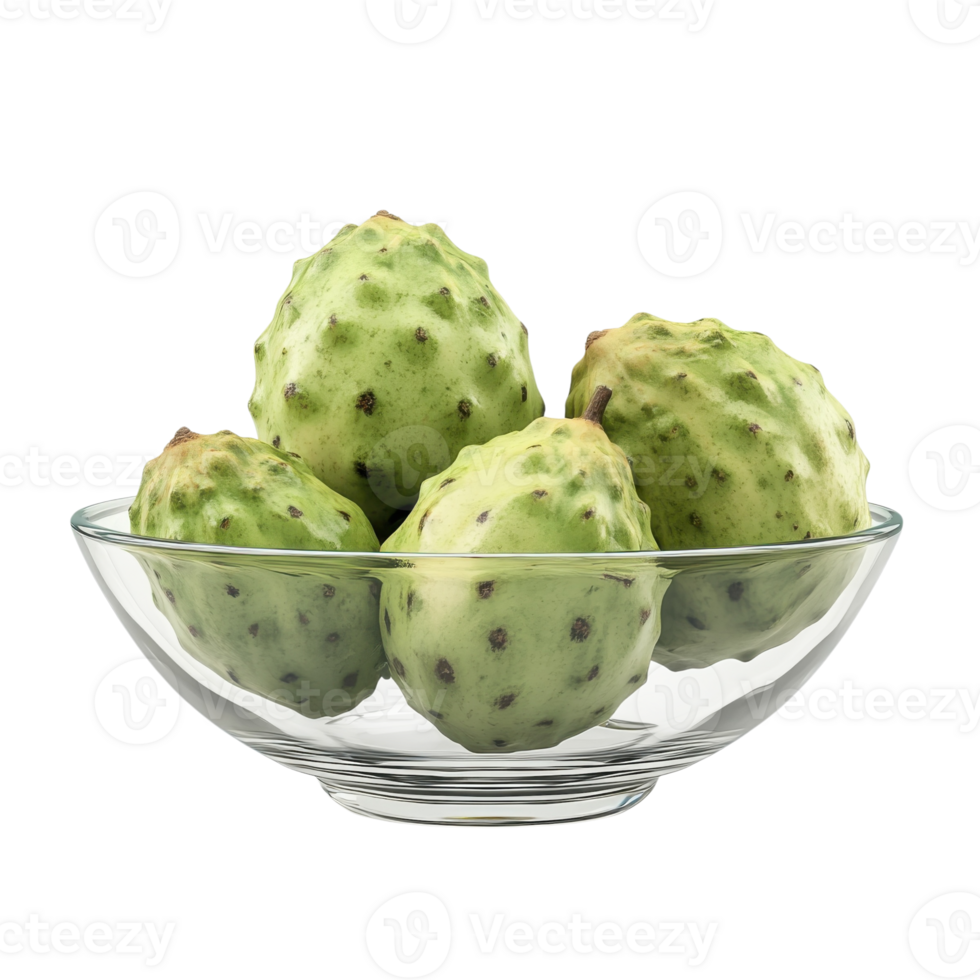 Exotic Cherimoya Fruit Close Up on transparent background. png